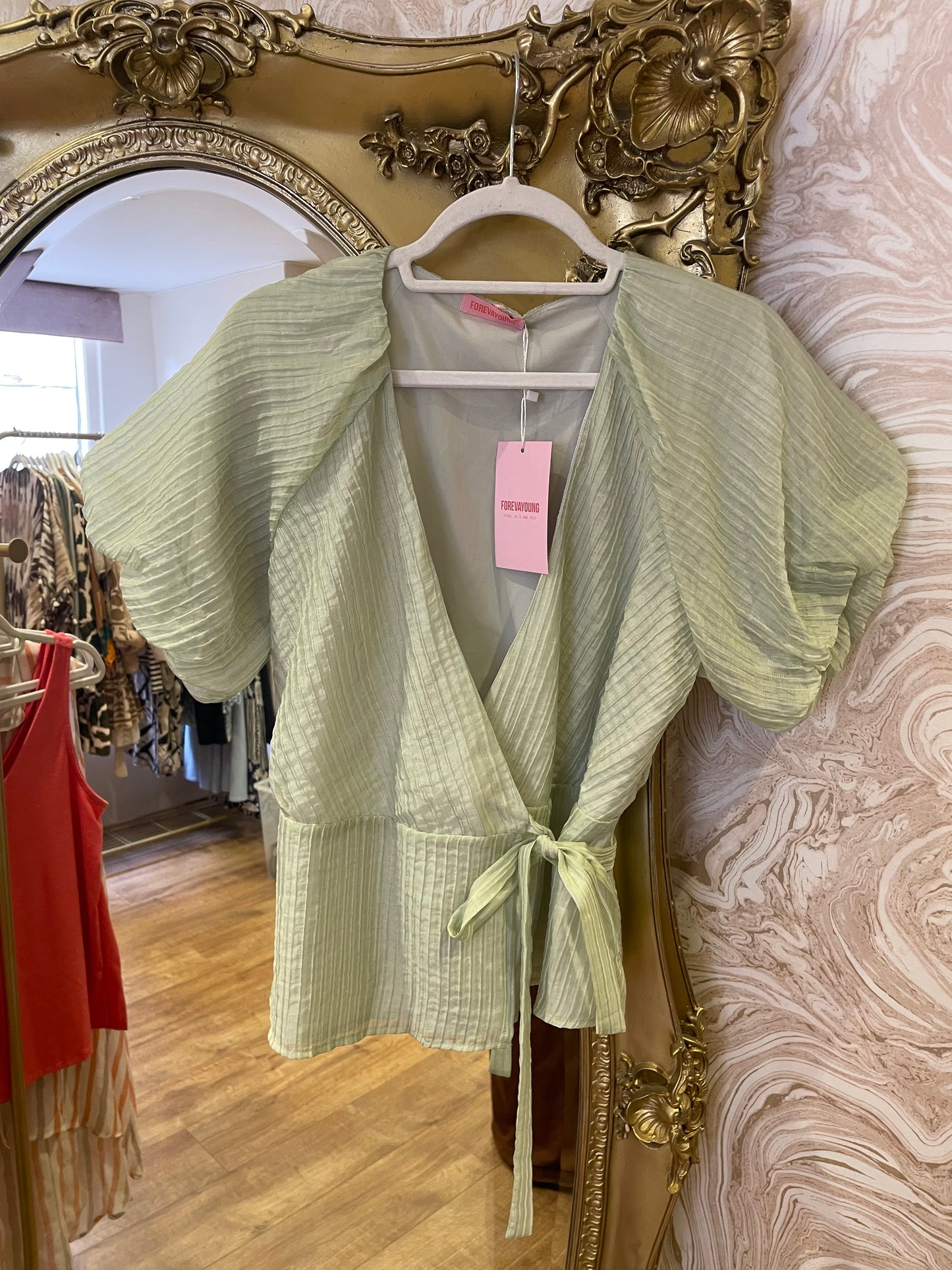 Sage Wrap Top