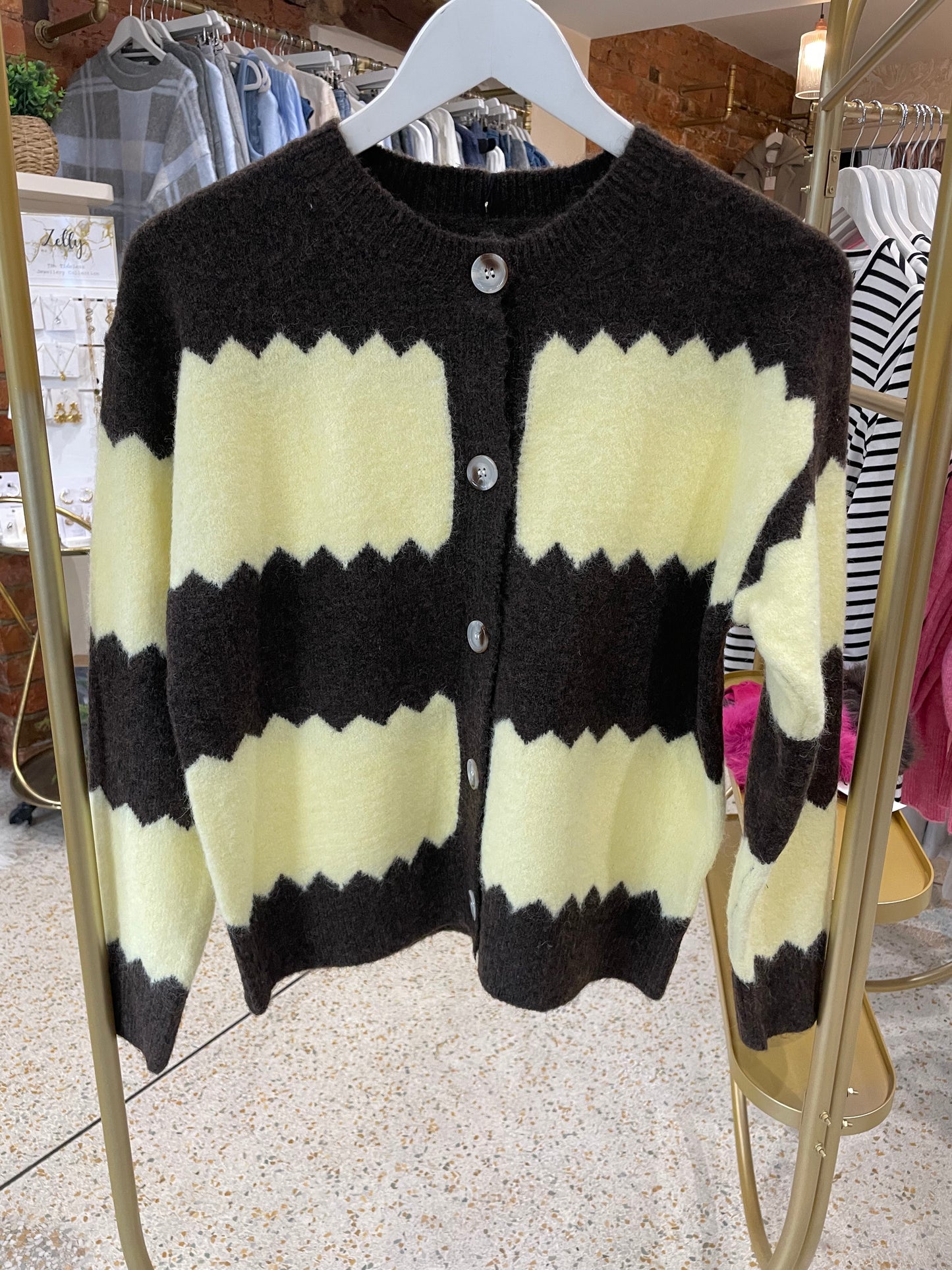 Brown & Yellow Cardigan