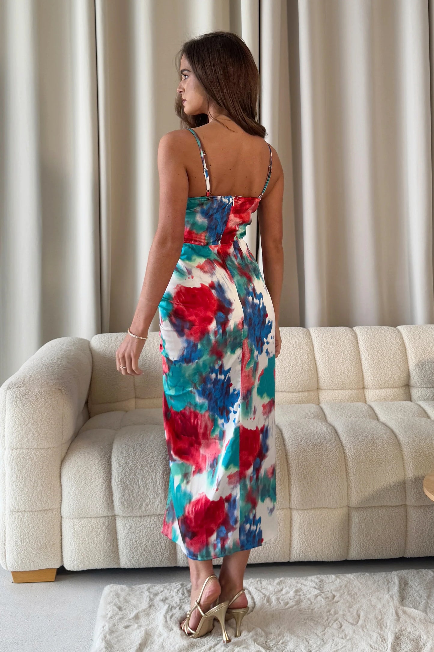 Selena Ruched Midi Dress