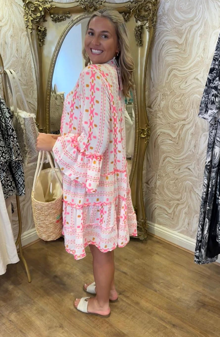 Neon Pink Swing Dress