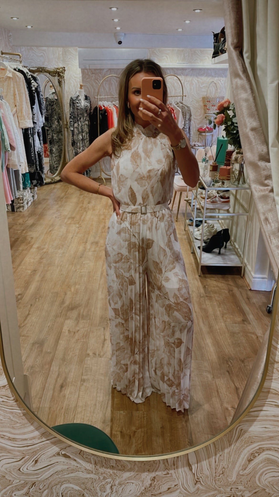 Stone Pleated Jumpsuit