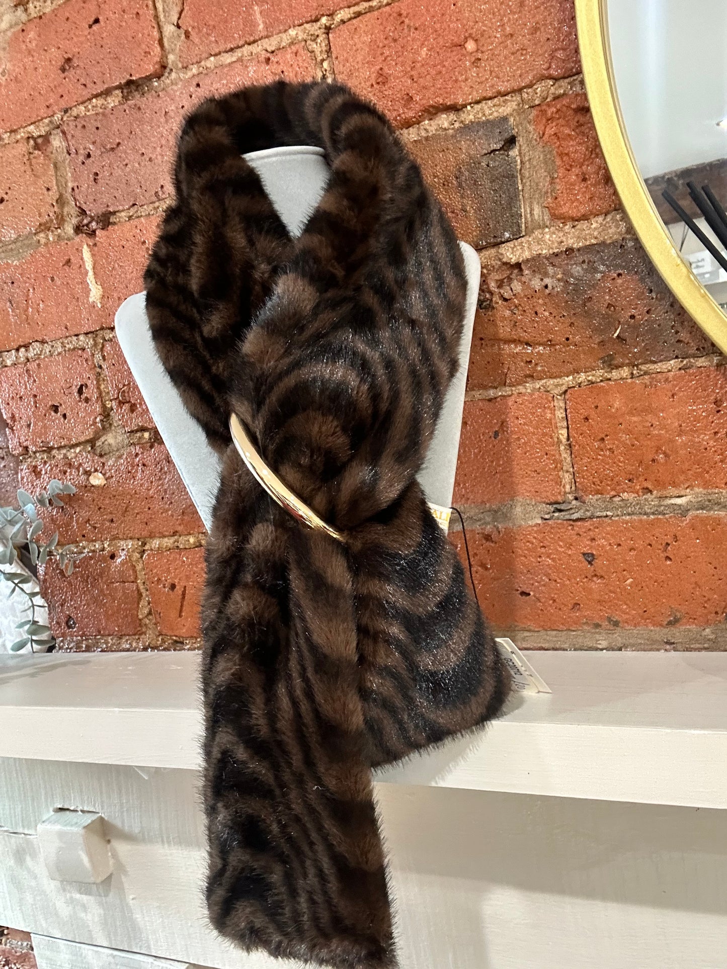 Malissa J Brown Swirl Neck Scarf