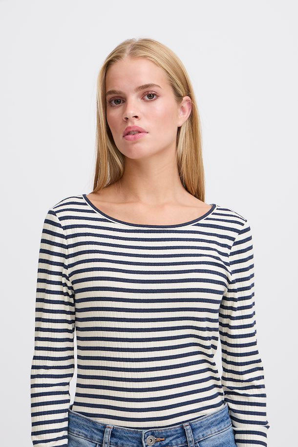 Ichi Ihcella Stripe Long Sleeve Top