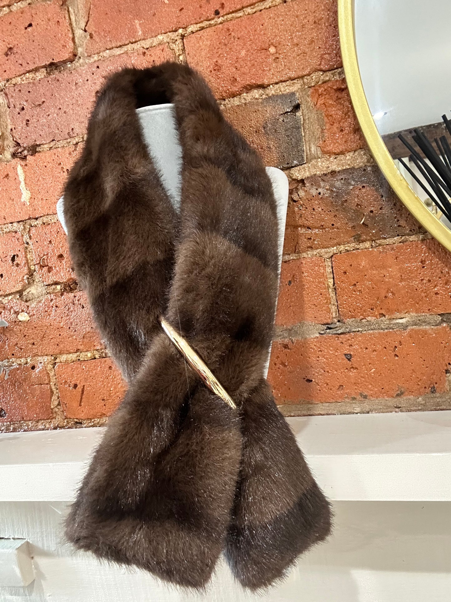 Malissa J Brown Stripe Neck Scarf