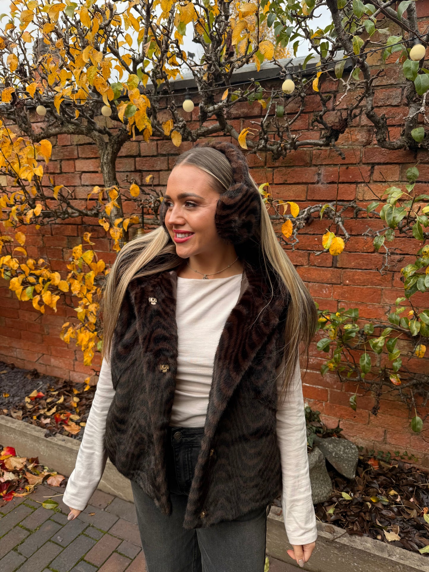 Malissa J Fur Hooded Gilet