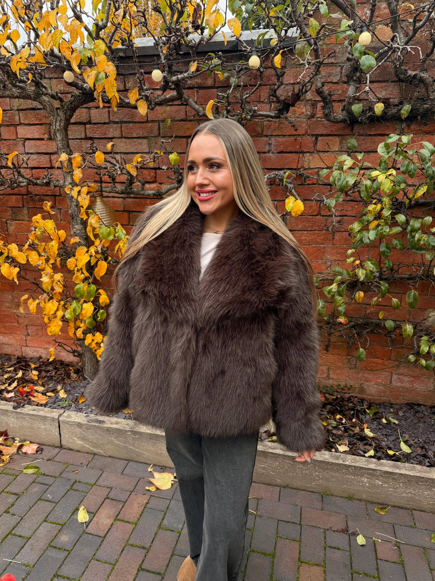 Brown Faux Fur Jacket