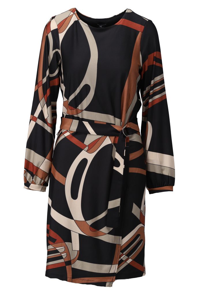 K Design B339 Tan & Black Dress