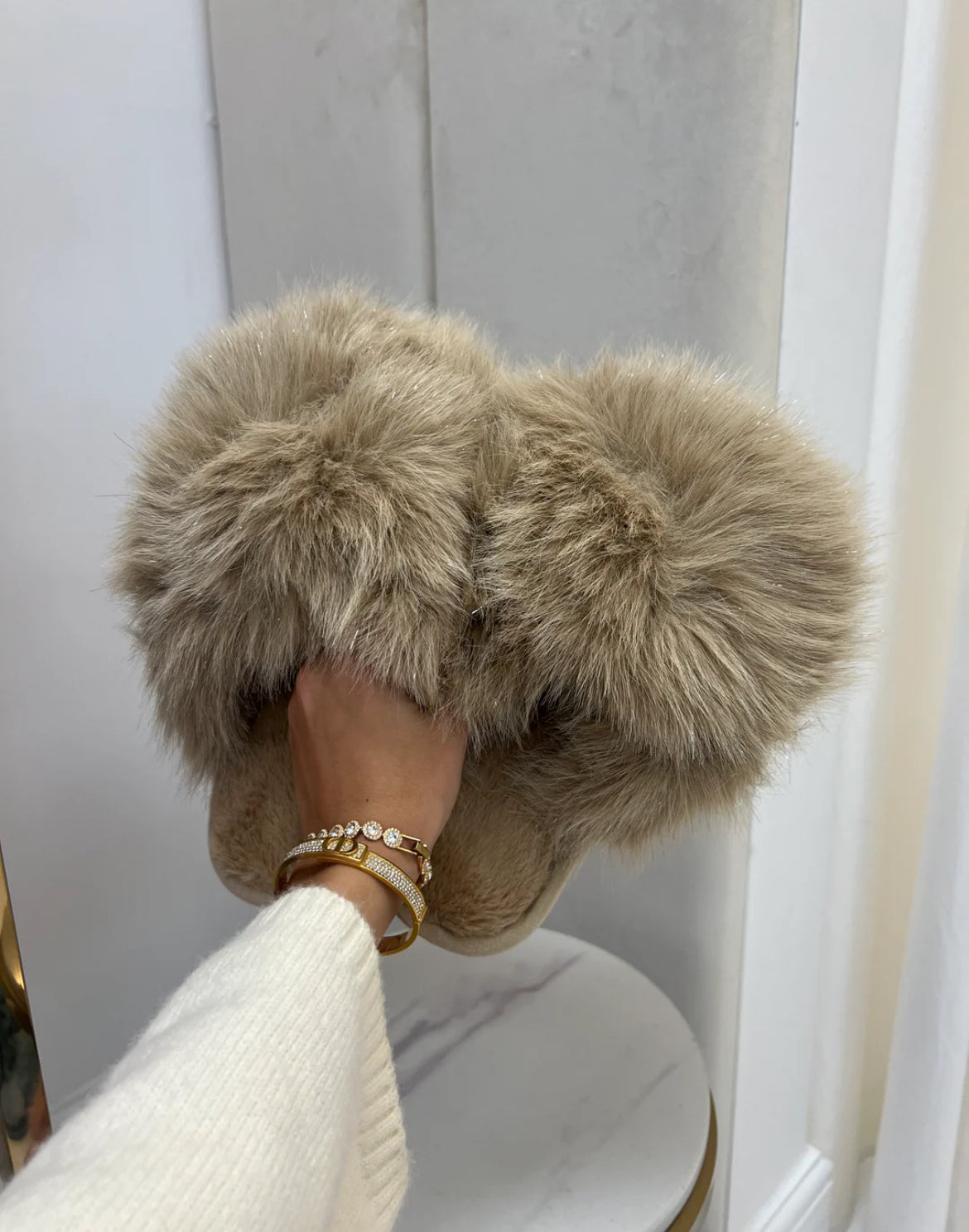 Fluffy slippers
