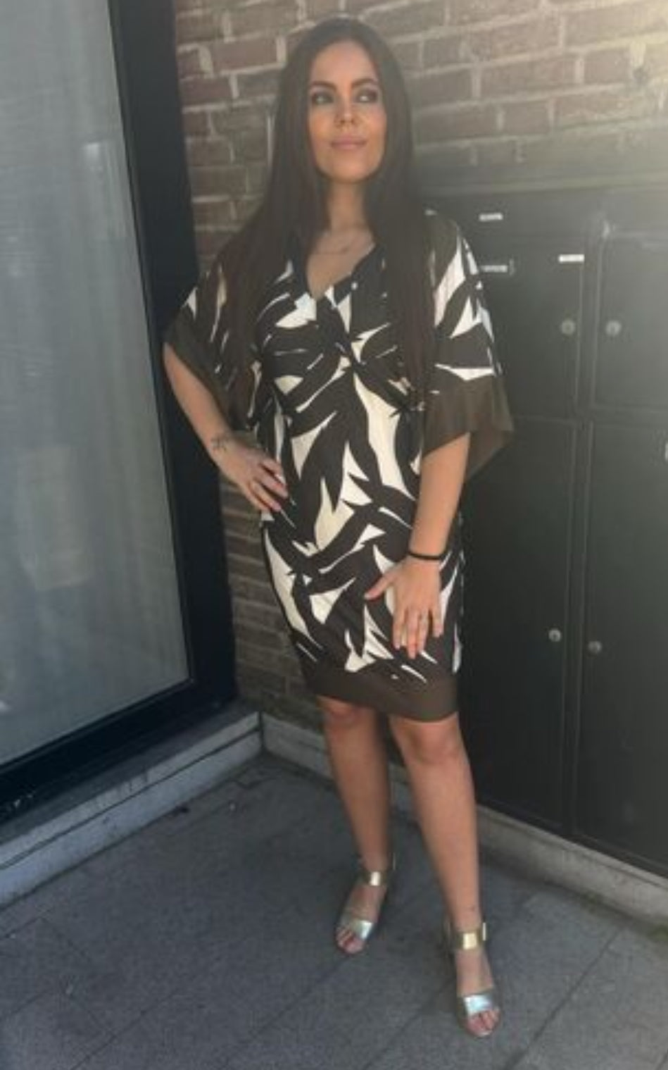 K-Design A113 Leaf Print Dress