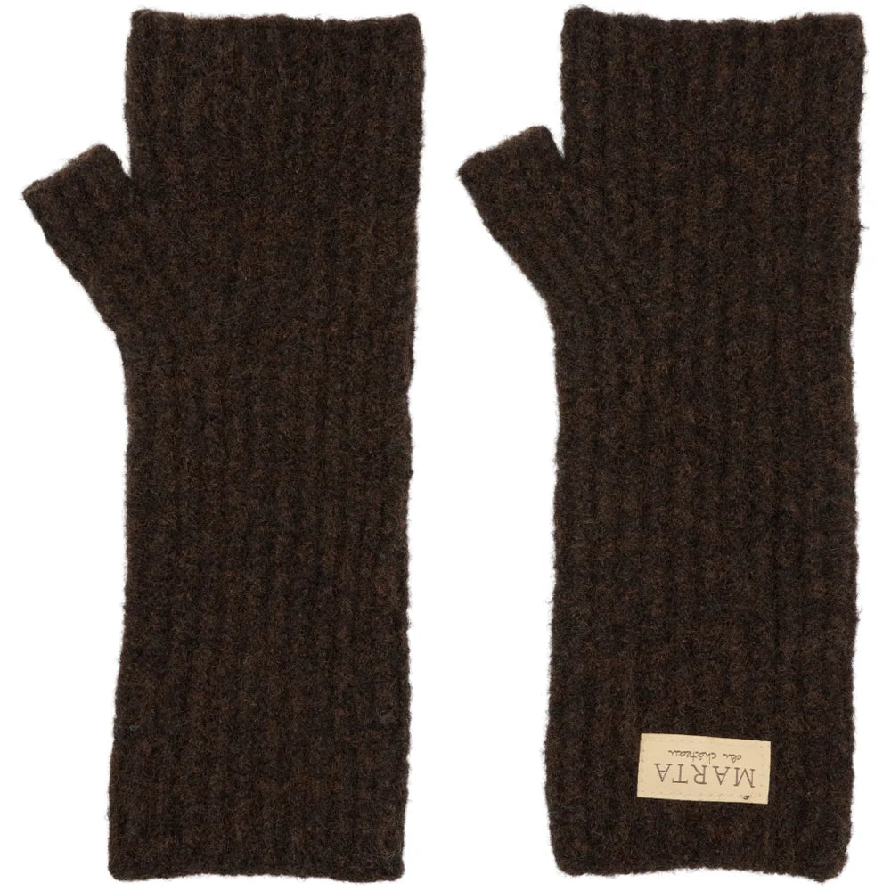 Marta De Chateau Brown Fingerless Gloves
