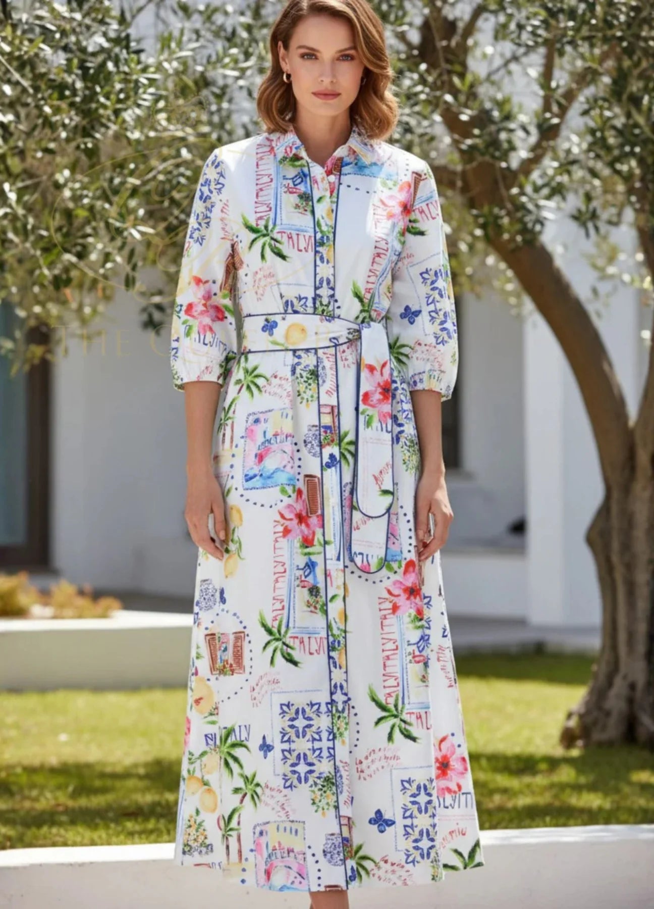 K Design Sicily Shirt Maxi Dress C359L