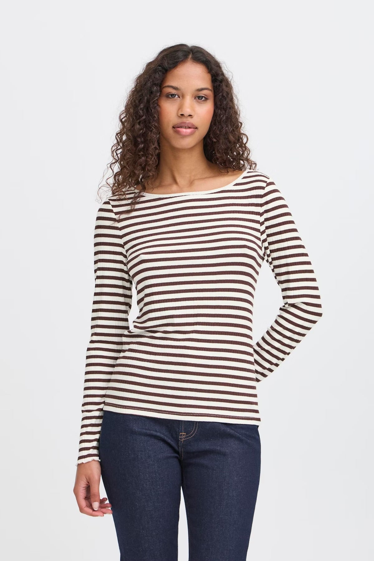 Ichi Ihcella Brown Long Sleeve Top