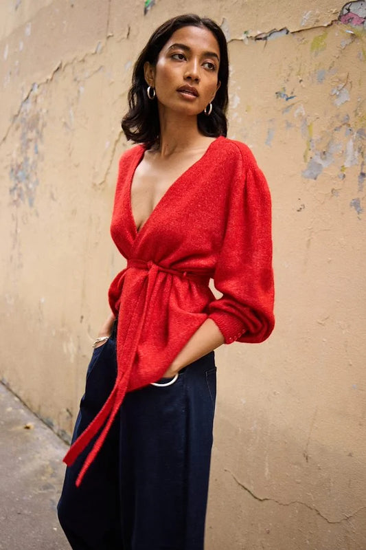 Ichi Ihkamara Red Cardigan