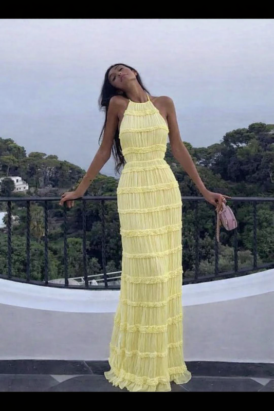Lemon Halterneck Dress