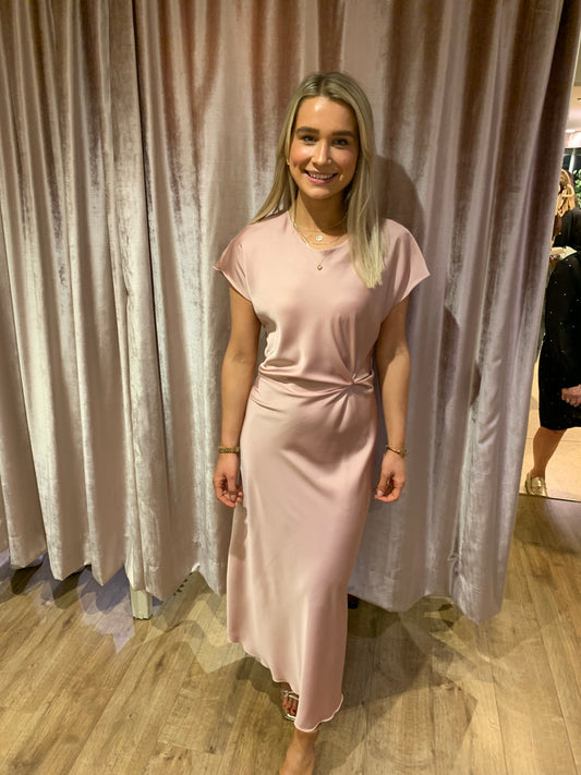 Pink Satin Dress