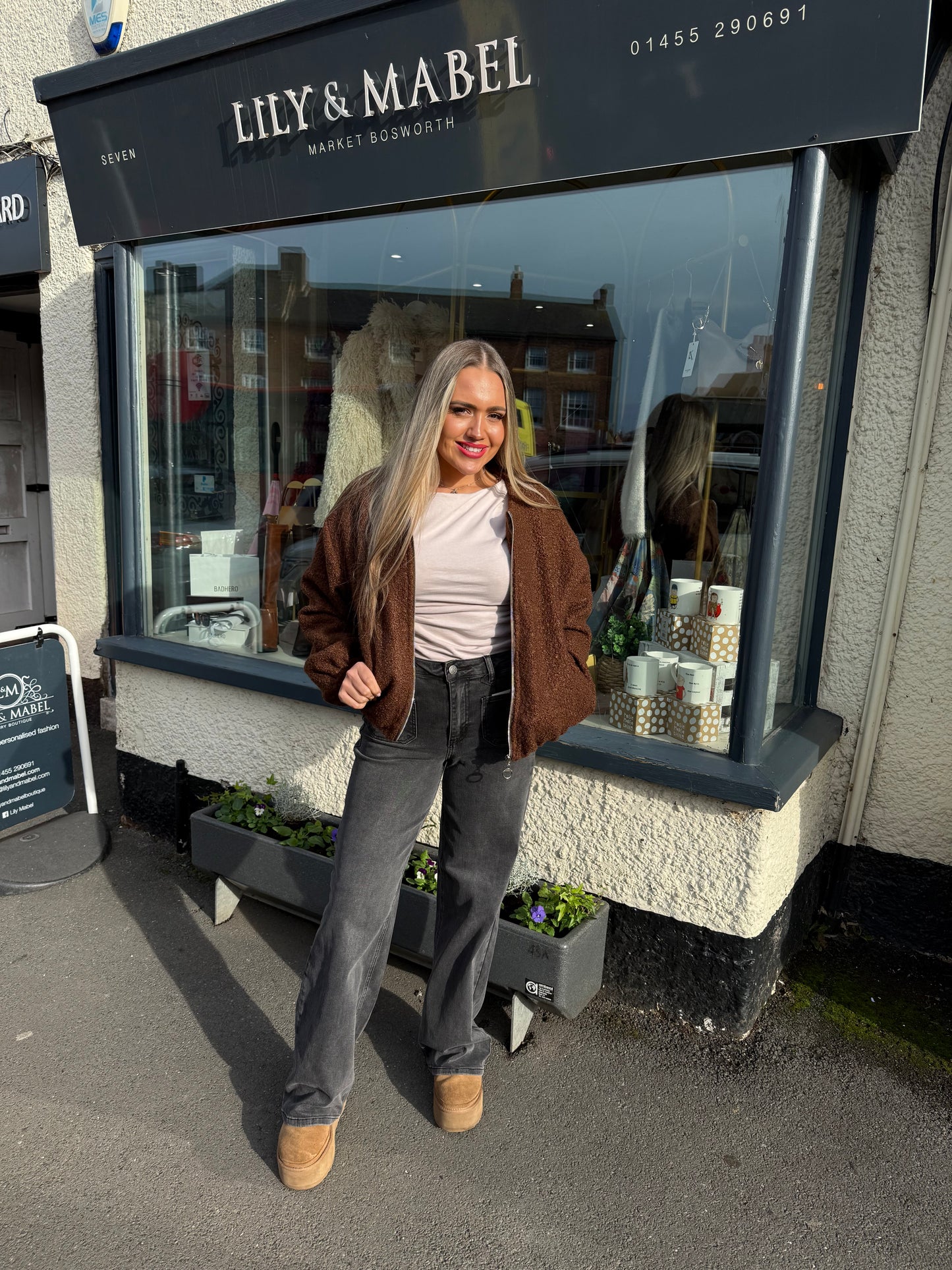 Brown Zip Up Bomber Jacket