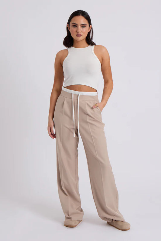 Stone Double Waistband Trousers