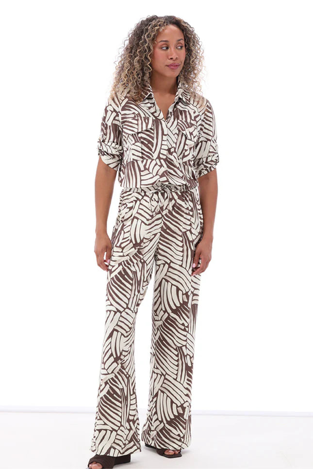 K Design Brown Print JumpsuitC204