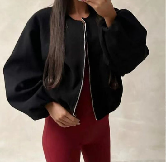 Zara Black Bomber Jacket