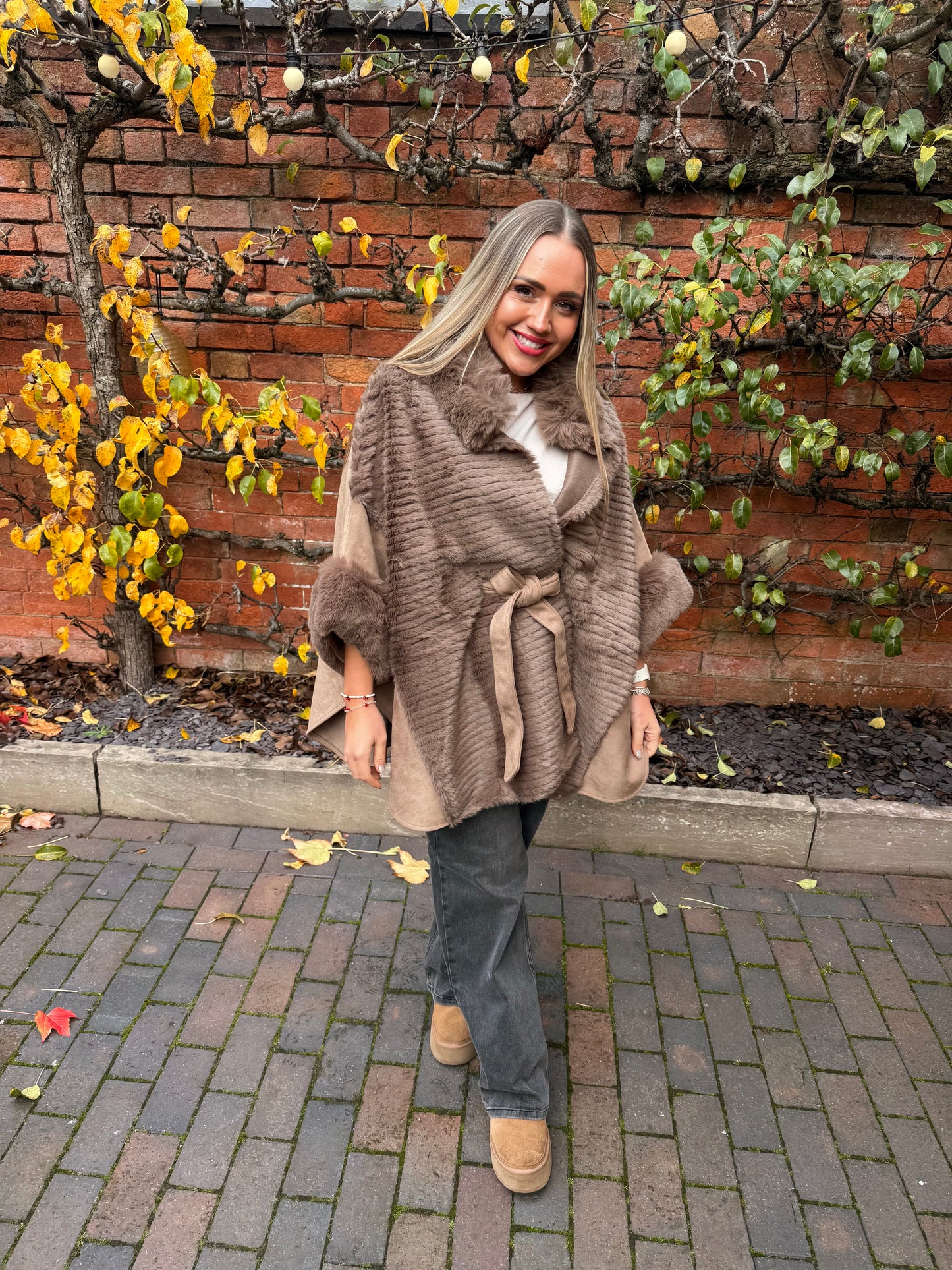 Malissa J Faux Fur Cape