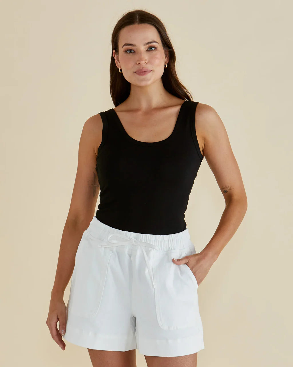 Betty Basics Black Emma Scoop Vest Top