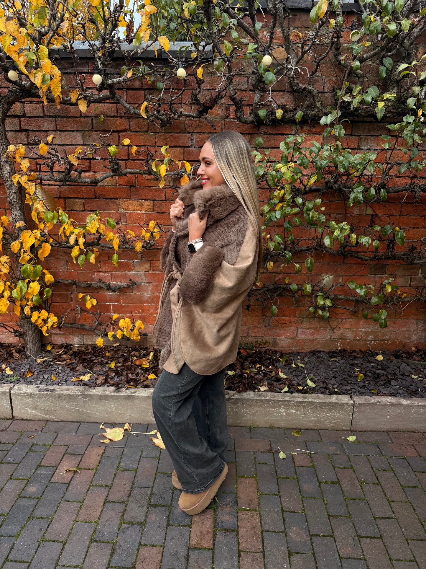 Malissa J Faux Fur Cape