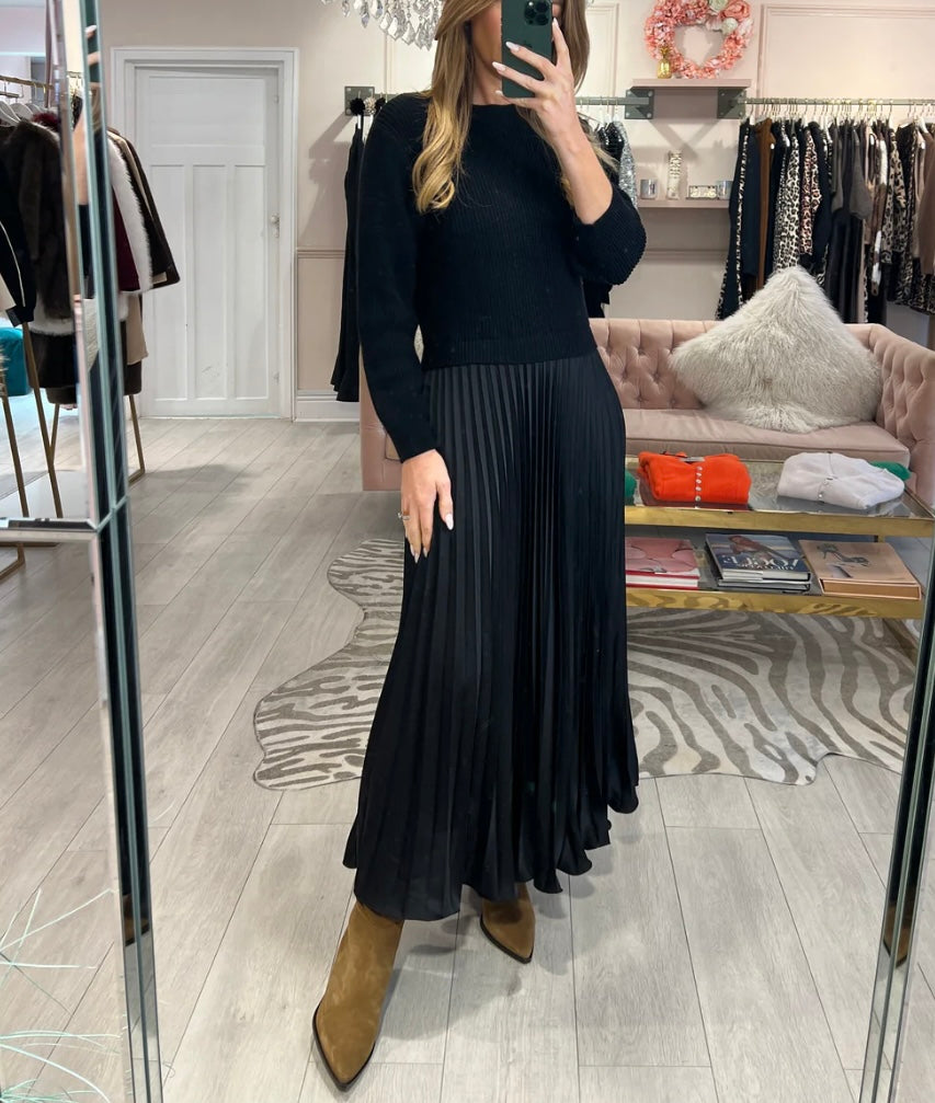 Black Pleated Skirt & Jumper Dress