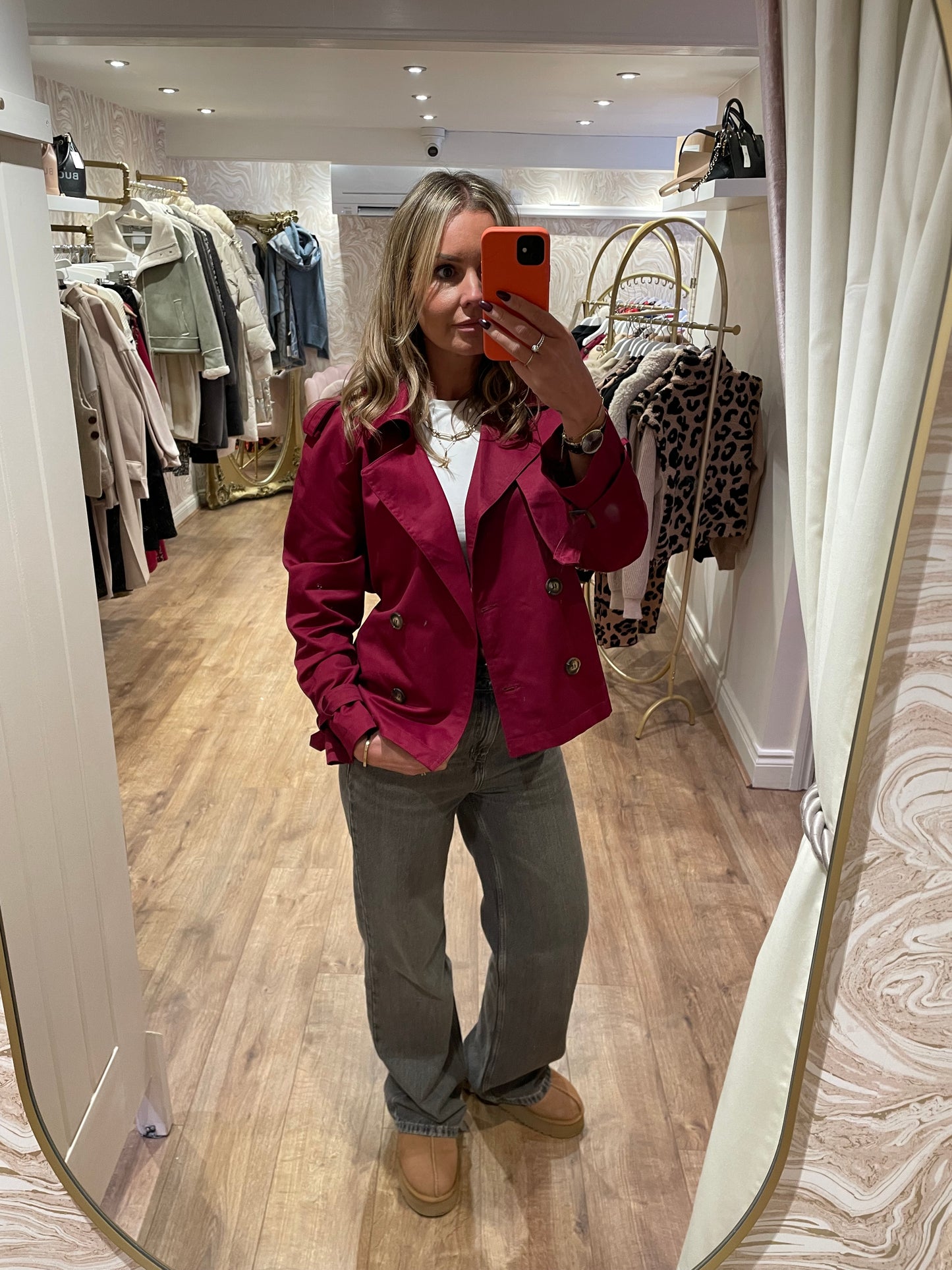 Burgundy Trench Coat