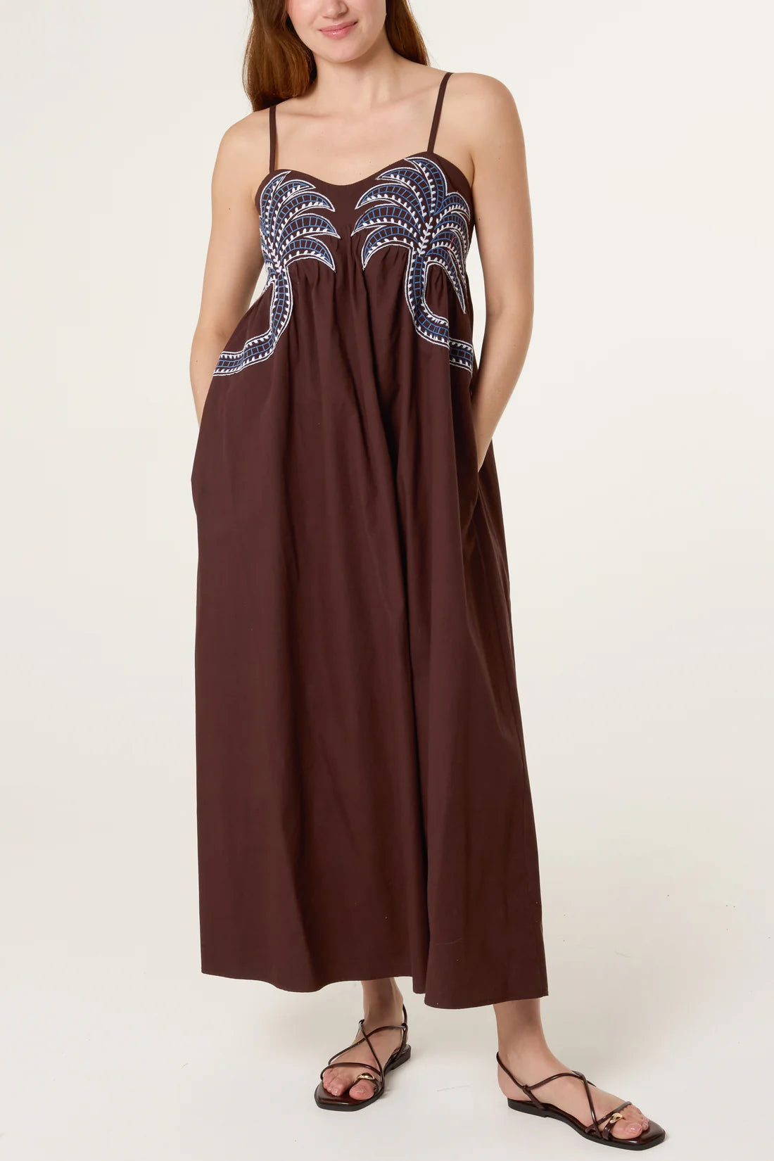 Brown Palm Tree Dress
