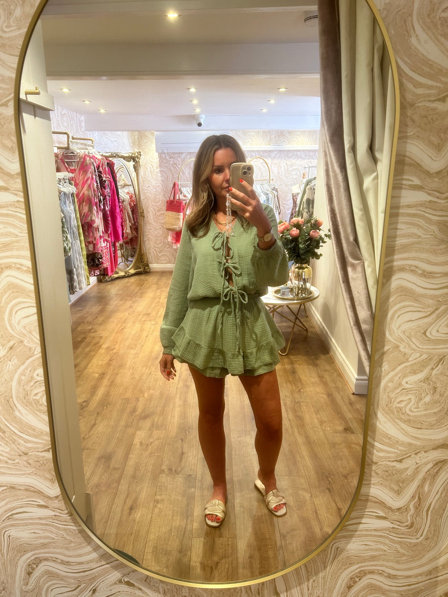 Sage Tie Playsuit