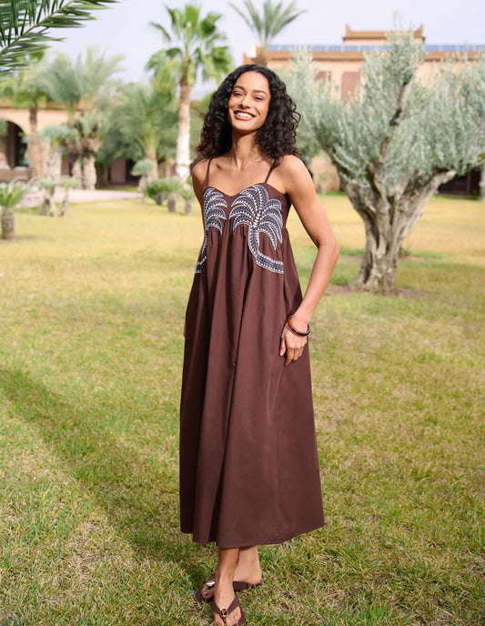Brown Palm Tree Dress