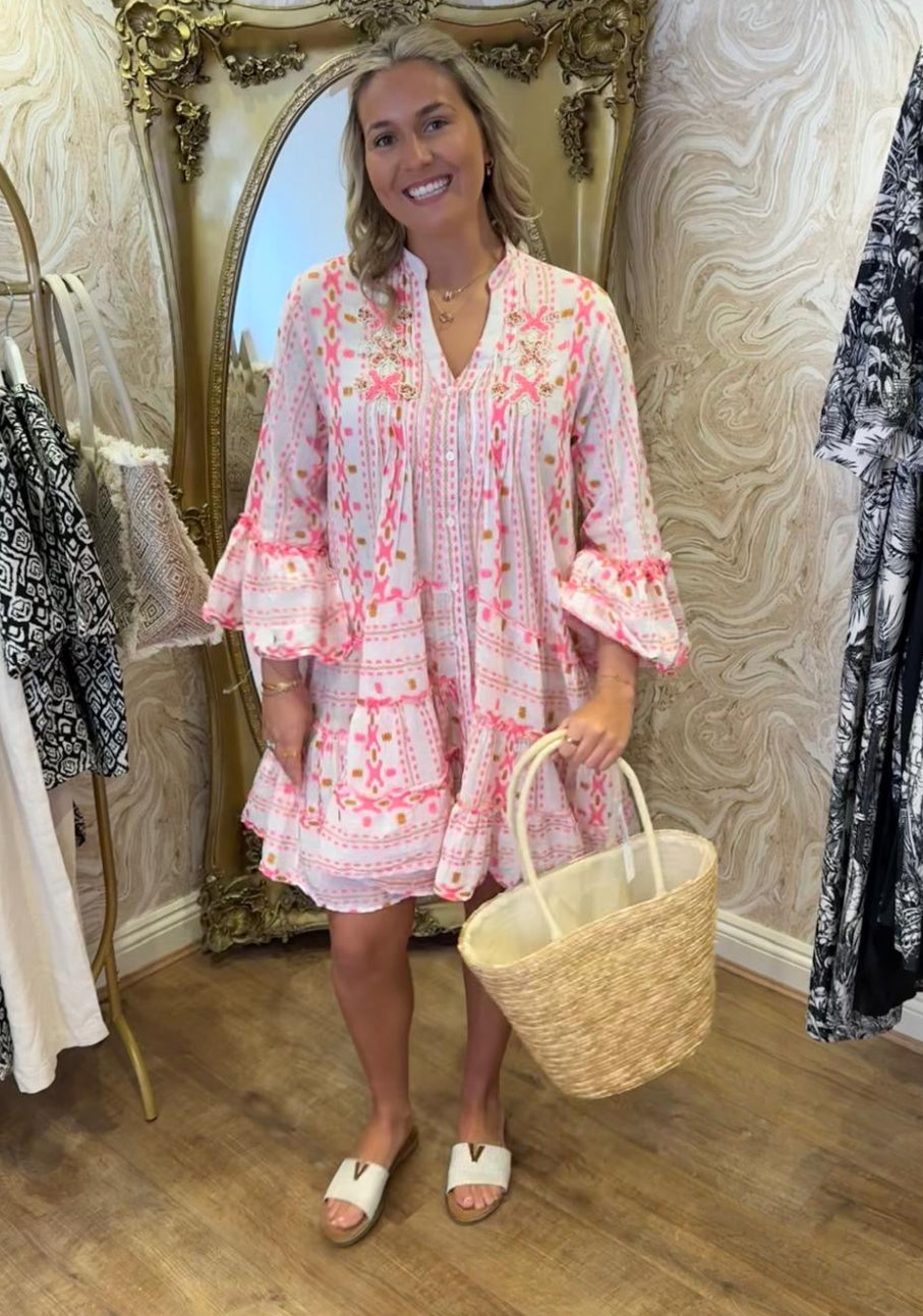 Neon Pink Swing Dress