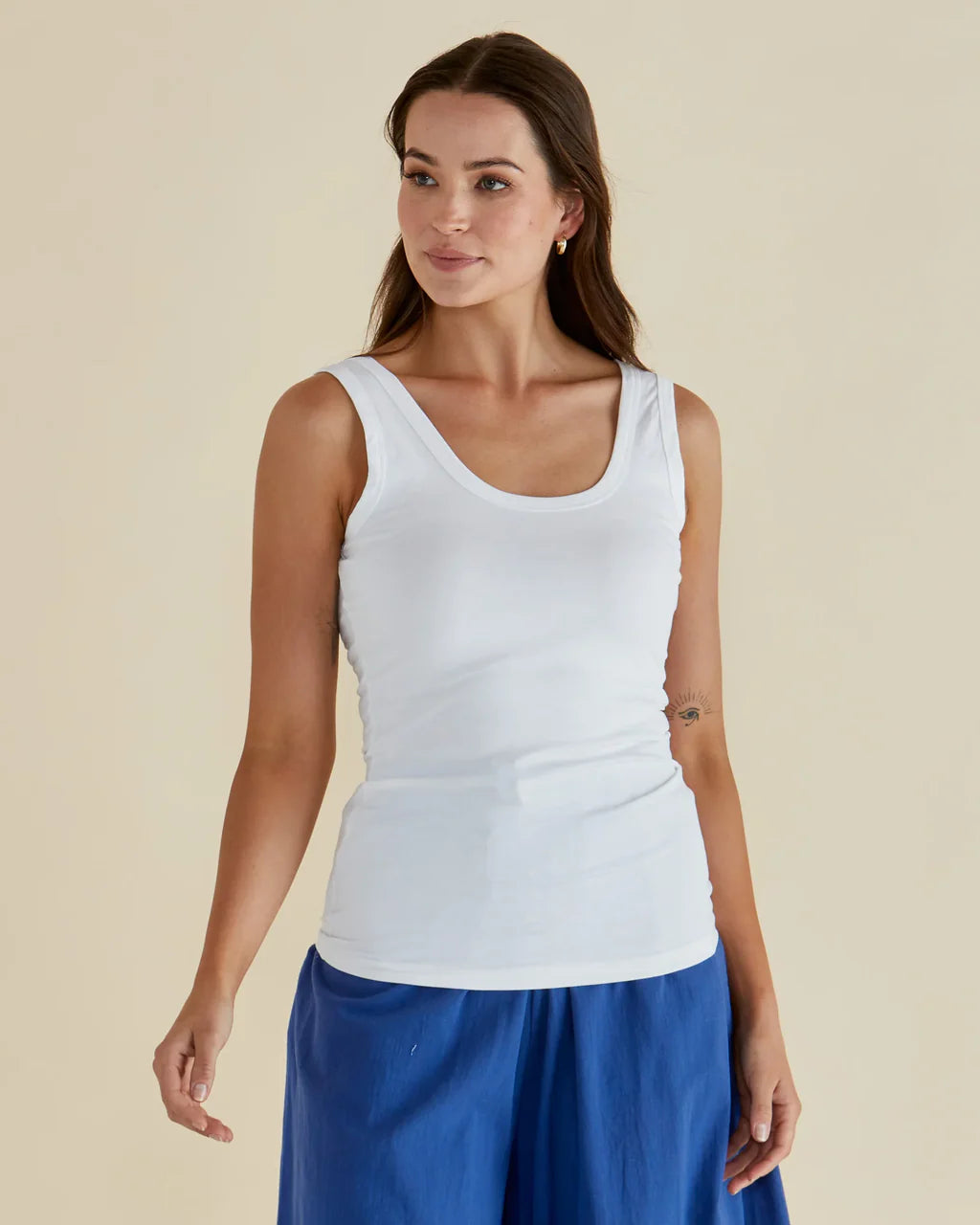 Betty Basics White Francis Rib Tank Top