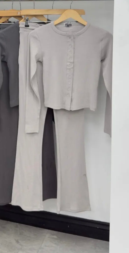 Grey Ribbed Co-Ord