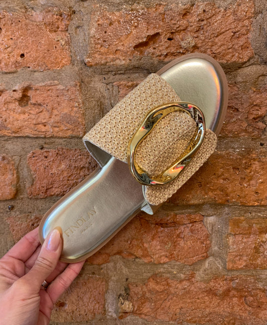 Gold Buckle Sandals