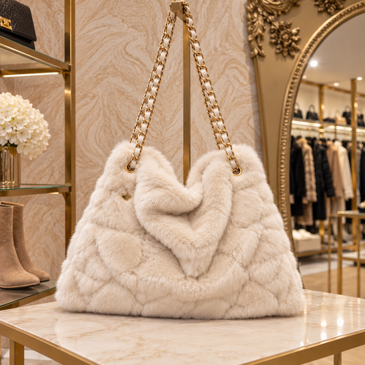 Malissa J Stone Fur Chain Bag