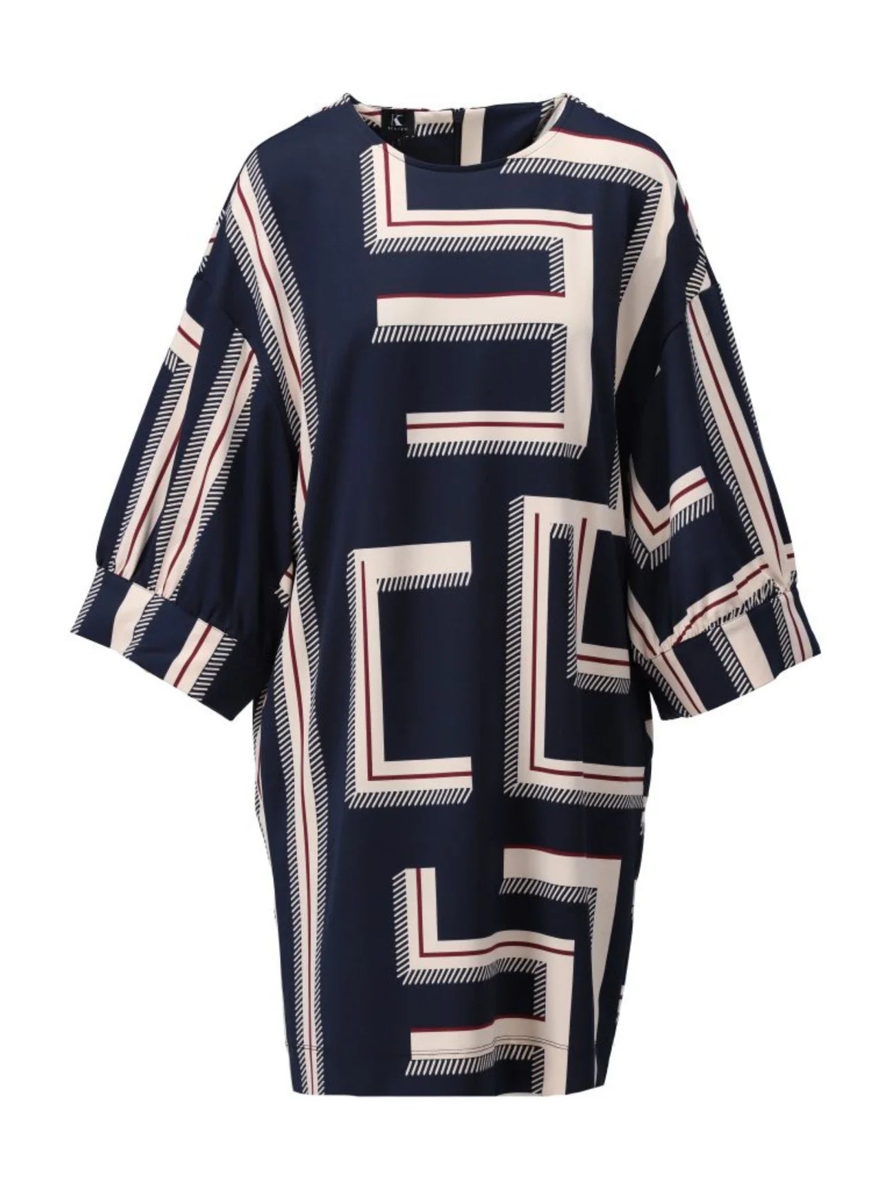 K Design B330 Navy & Wine Dress