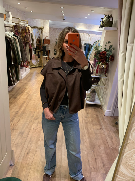 Chocolate Suede Gilet