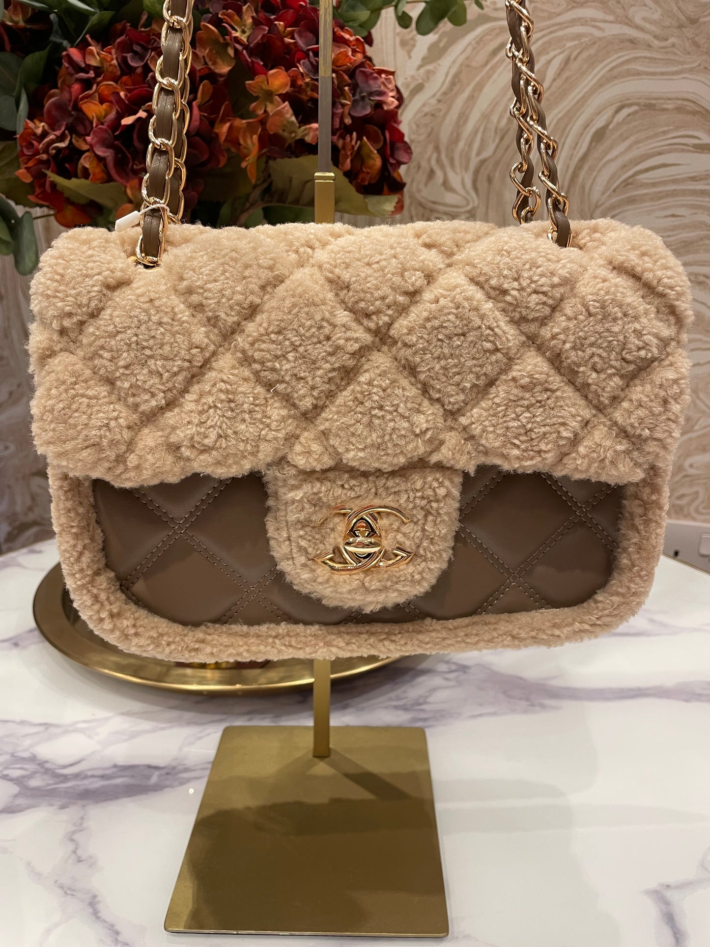 Beige Teddy Bag