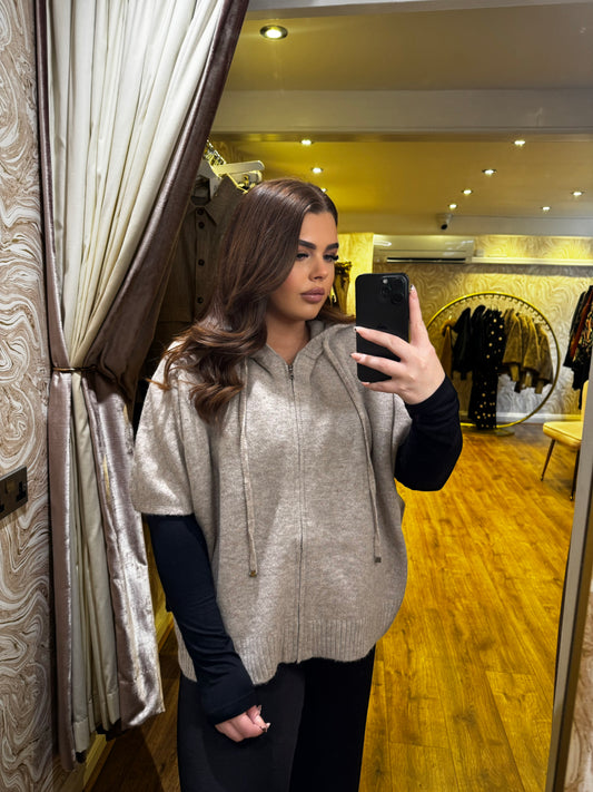 Malissa J Hooded Knit Oatmeal
