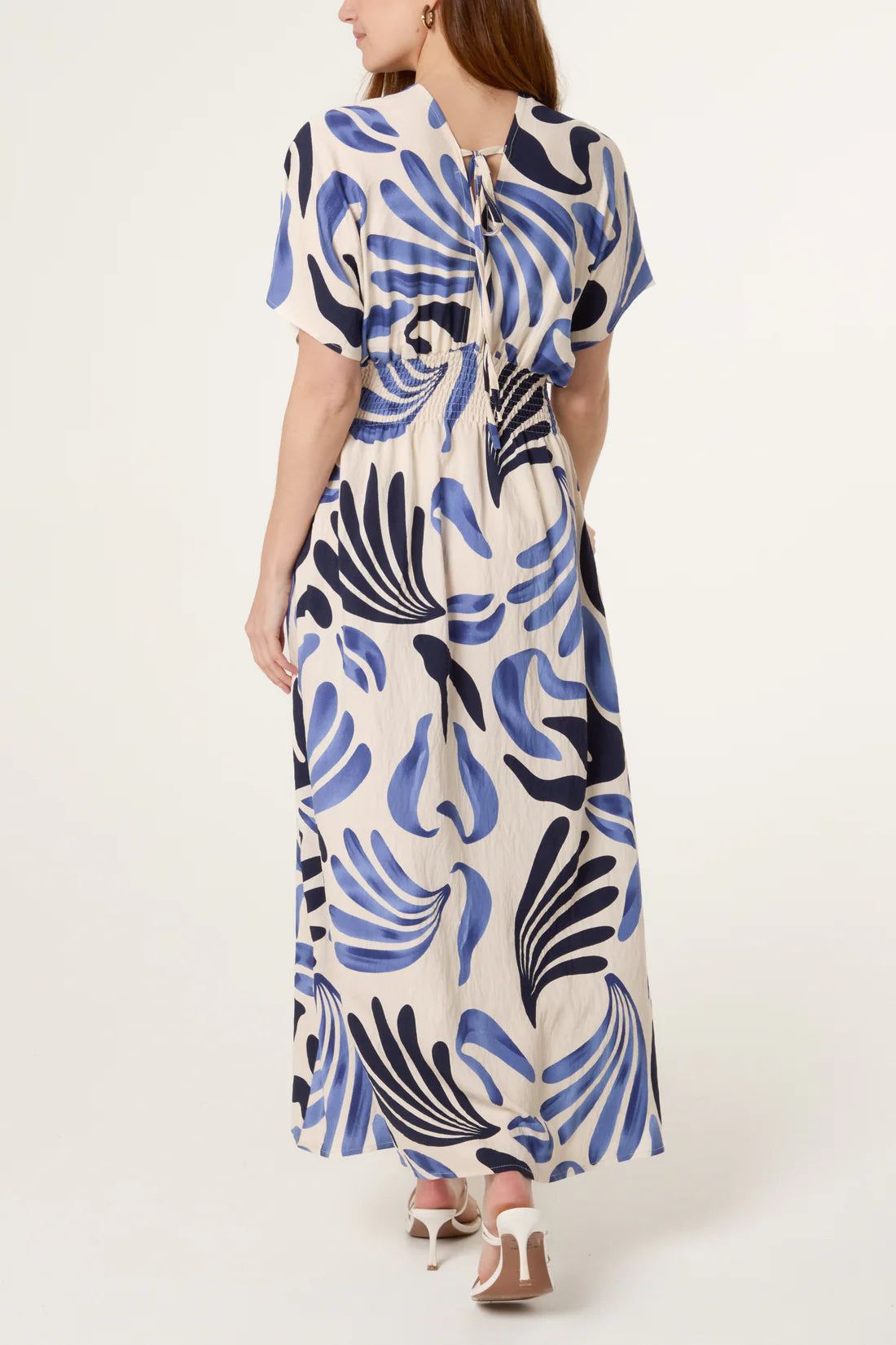 Blue Swirl Print Dress