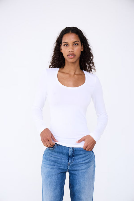 Ichi Ihzola White Long Sleeved Top