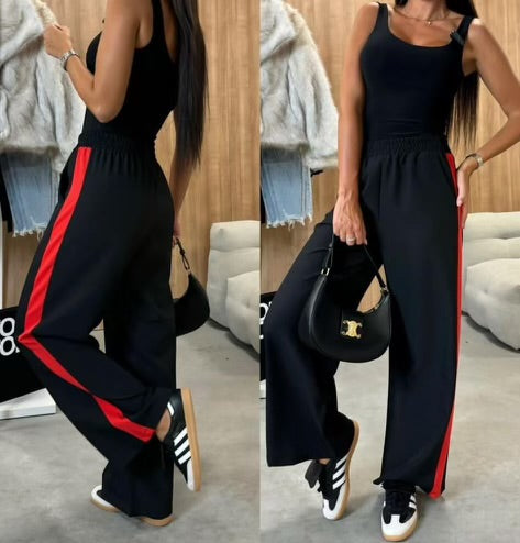 Red & Black Stripe Trousers