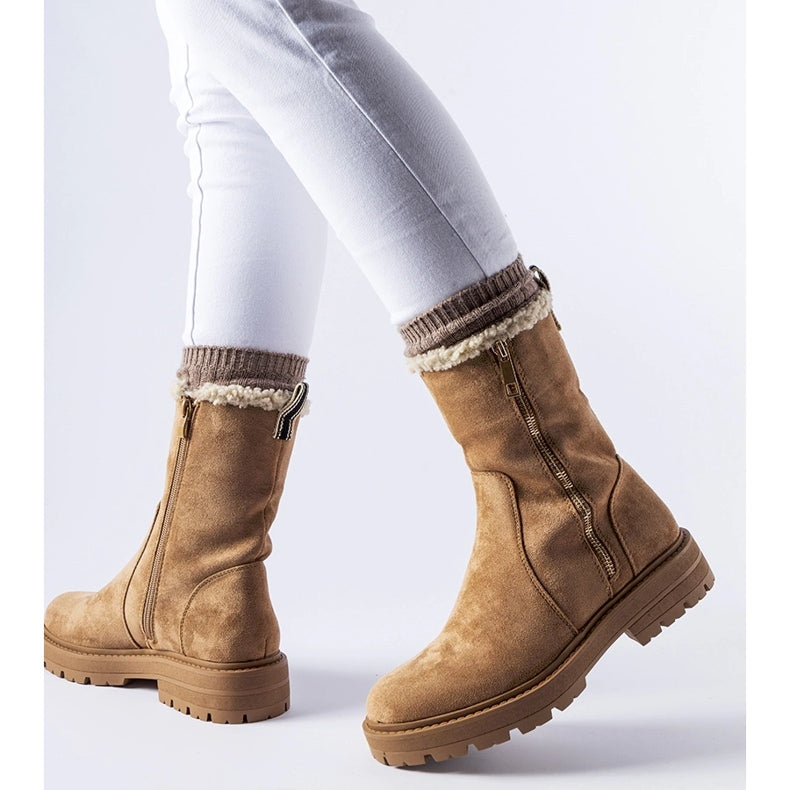 Tan Sheepskin lined boots