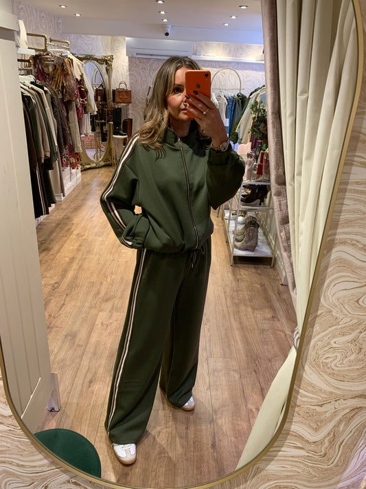 Khaki Stripe Tracksuit