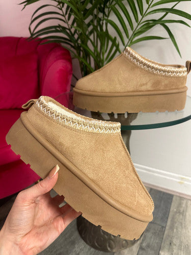 Sand Tazzy Platform Boots