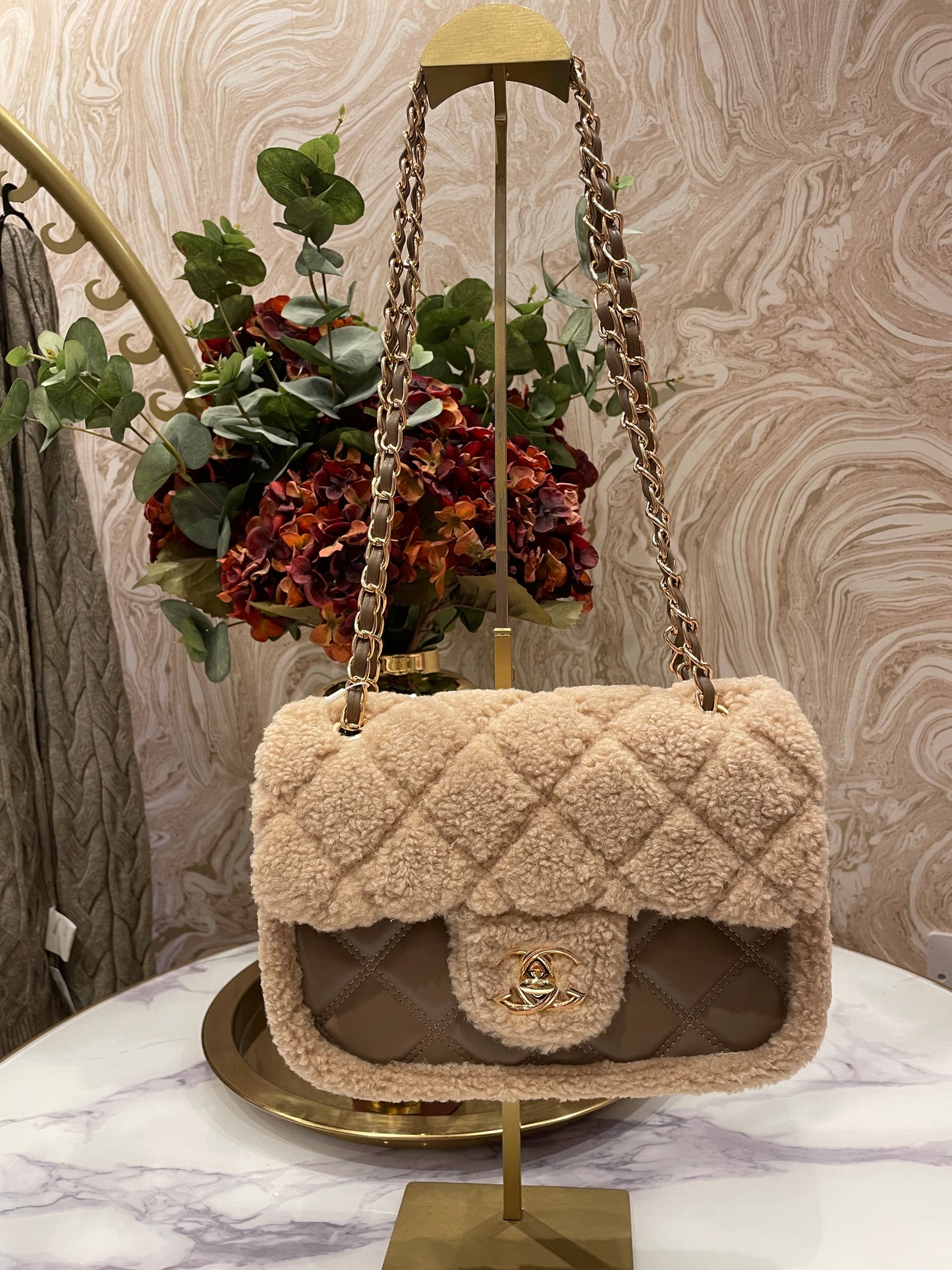 Beige Teddy Bag