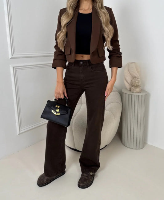 Brown Wide Leg Jeans
