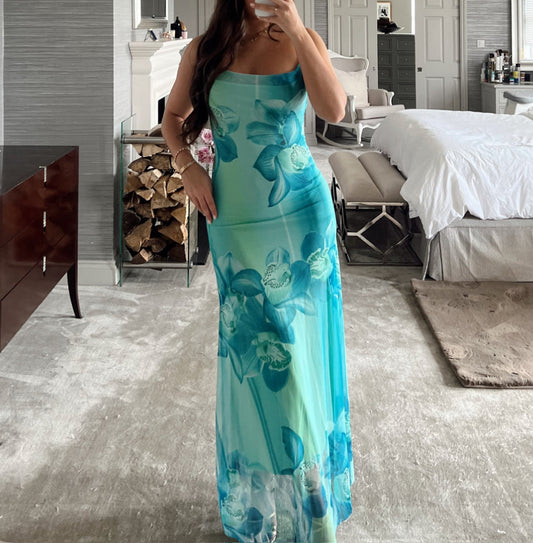 Aqua Orchid Dress