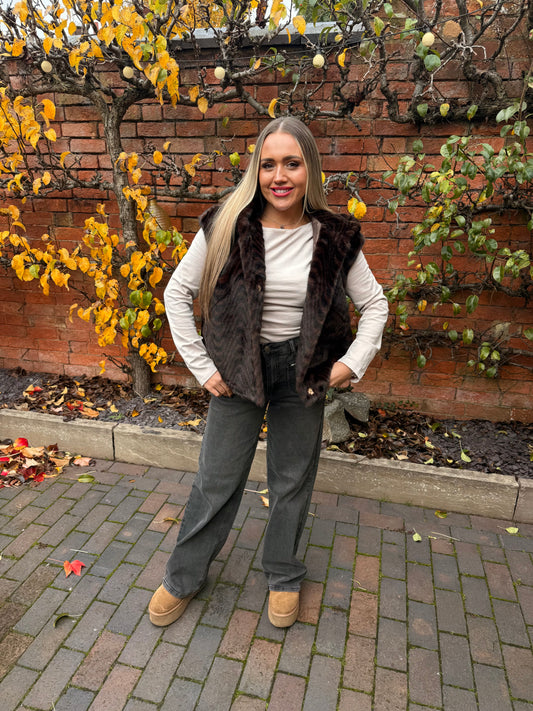 Malissa J Fur Hooded Gilet